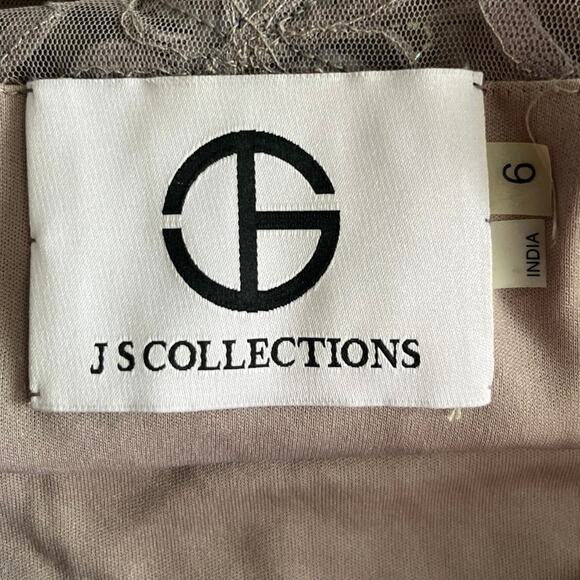 JS Collections Formal Embellished Soutache Sequin Dress 6 V-Neck Cocktail Mini - Picture 5 of 13